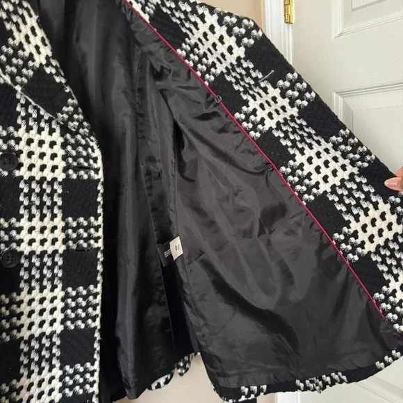 Black and white Y2K check jacket small medium - Picture 6 of 8